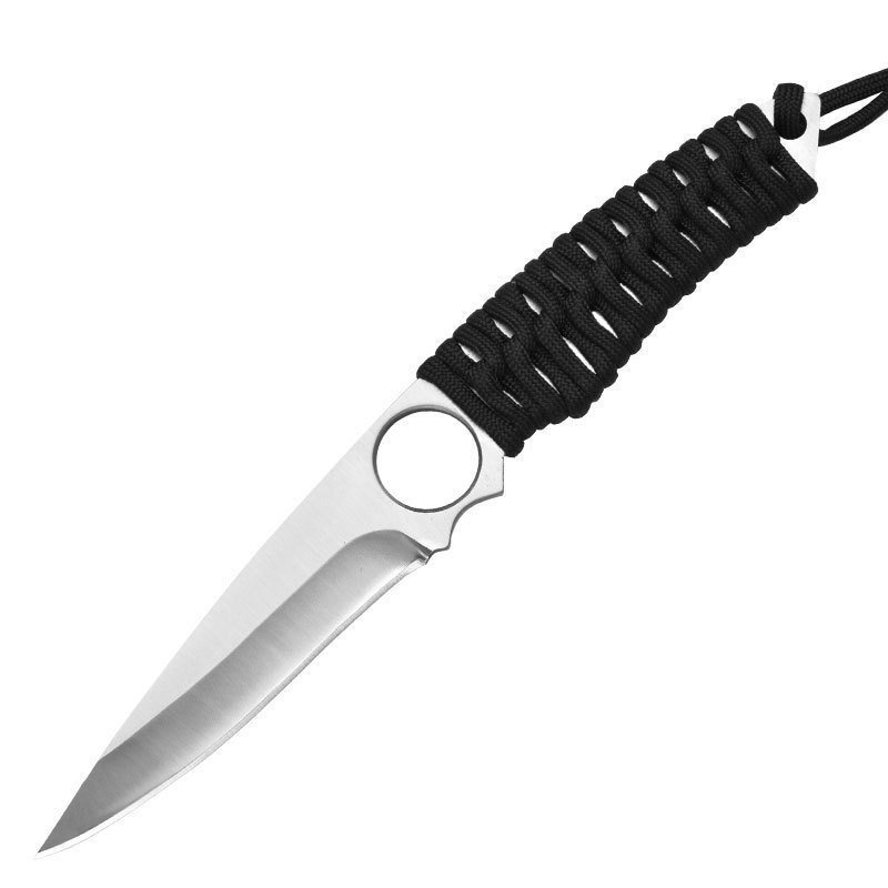 21554-main-white-clean Edelstahl-Skelettmesser Tragbares geflochtenes gerades Messer